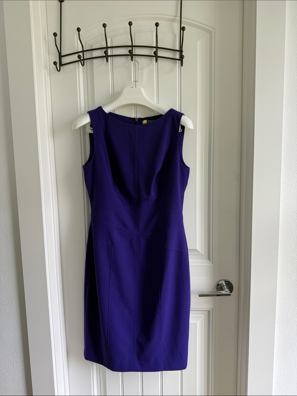 Lauren Ralph Lauren Purple Sleeveless Sheath Midi Dress